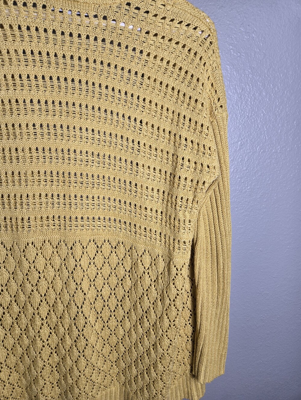 SUMMER SALE! $6 Marled Knit Open Yellow Long Cardigan Size Medium - Picture 13 of 16